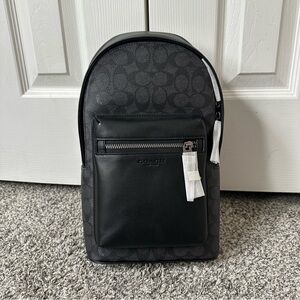 NWT Coach Black and Gray Men's Backpack West Pack